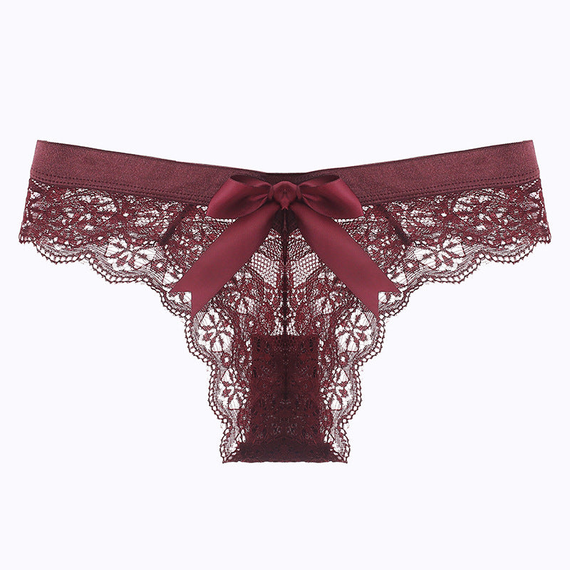 Bow Tie Lace Sexy Low-Rise Seamless Custom Thong