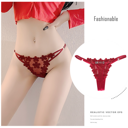 Adjustable Petal-Adorned Personalized Thong