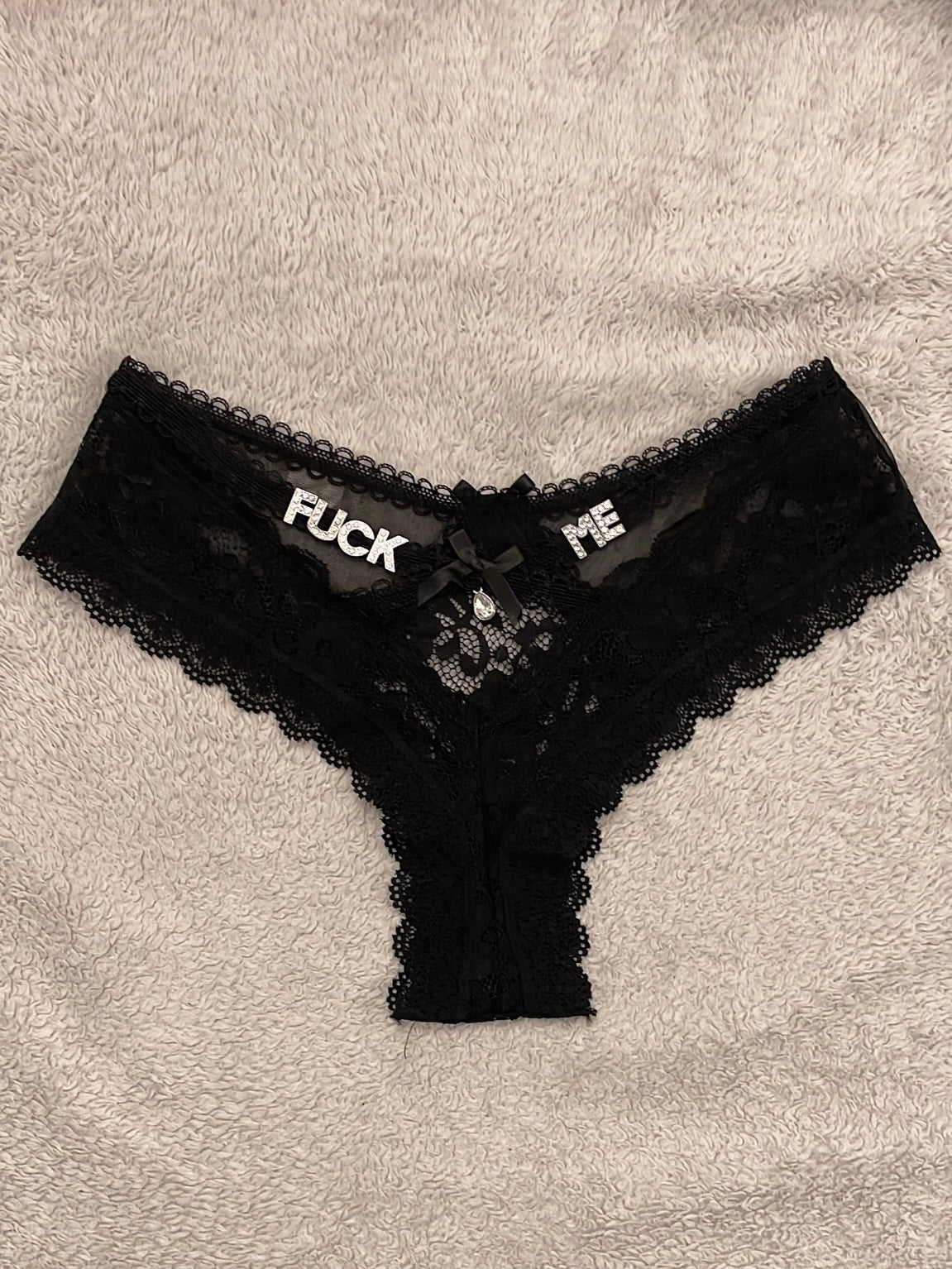 Sexy lace rhinestone alphabet customized thong