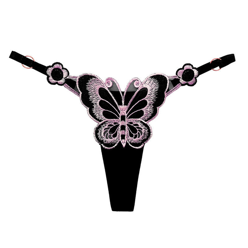 Sensual tanga personalizada con temática de mariposas.