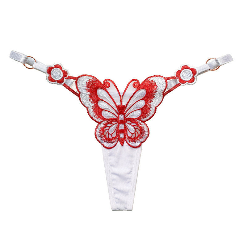 Sensual tanga personalizada con temática de mariposas.