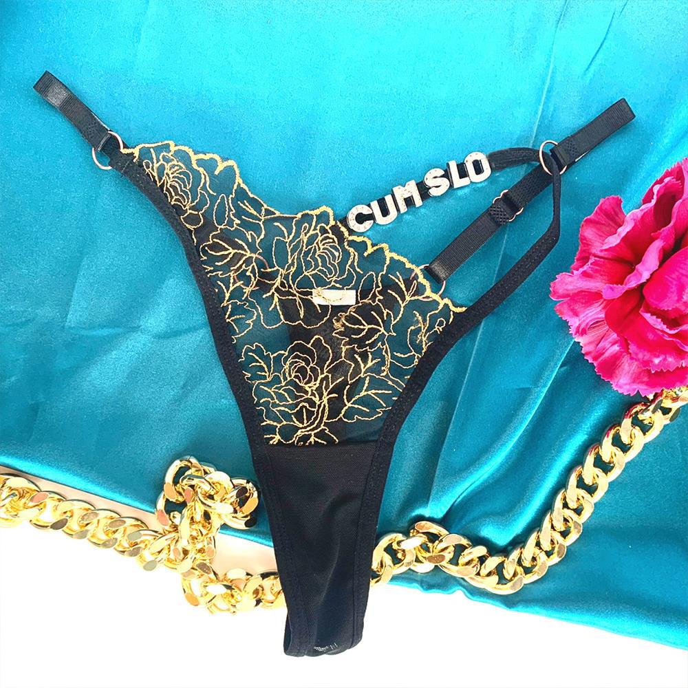 Petal Enchantment Seductive Letter Lace Sexy Thong