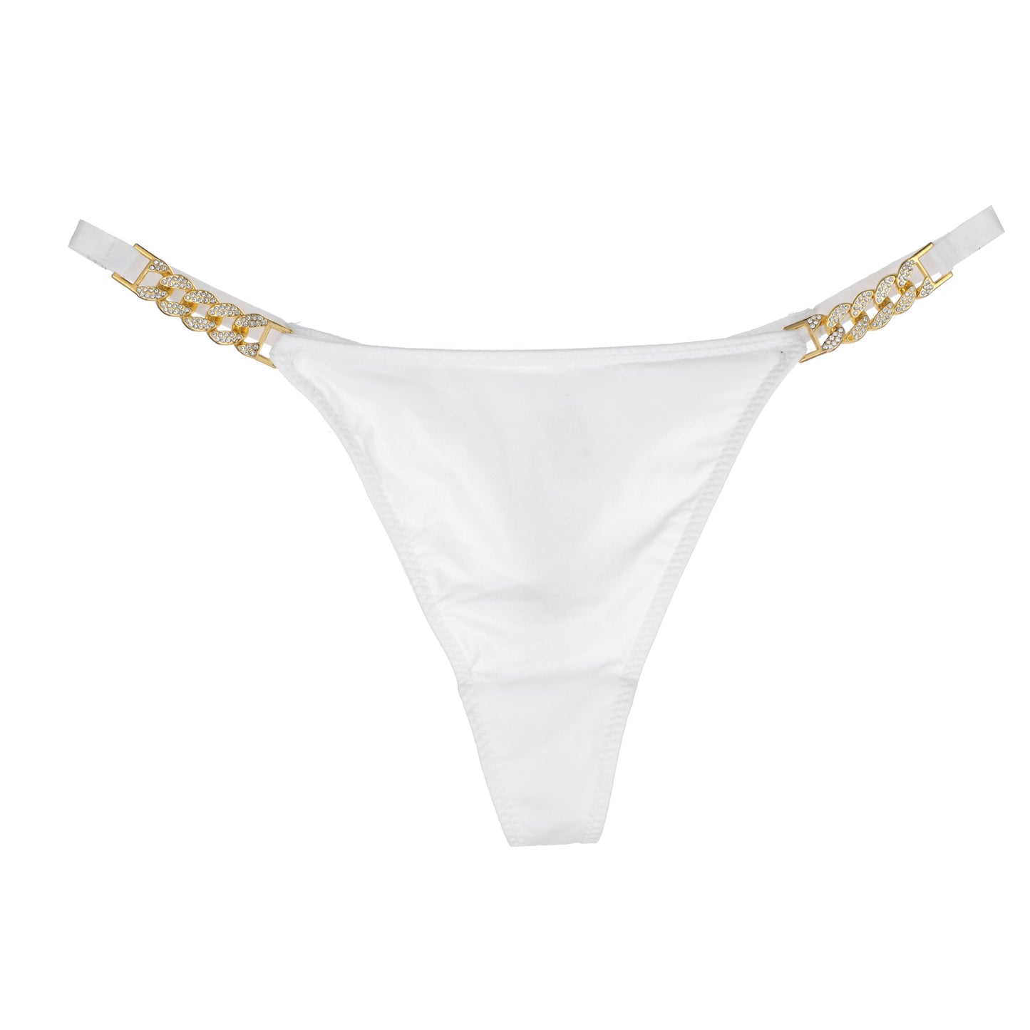 Sensual Metal Rhinestone-Embellished Alphabet Seamless Thong