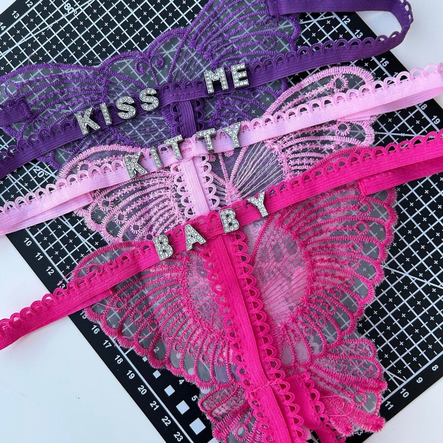 Custom Personalized Bling Butterfly Thong