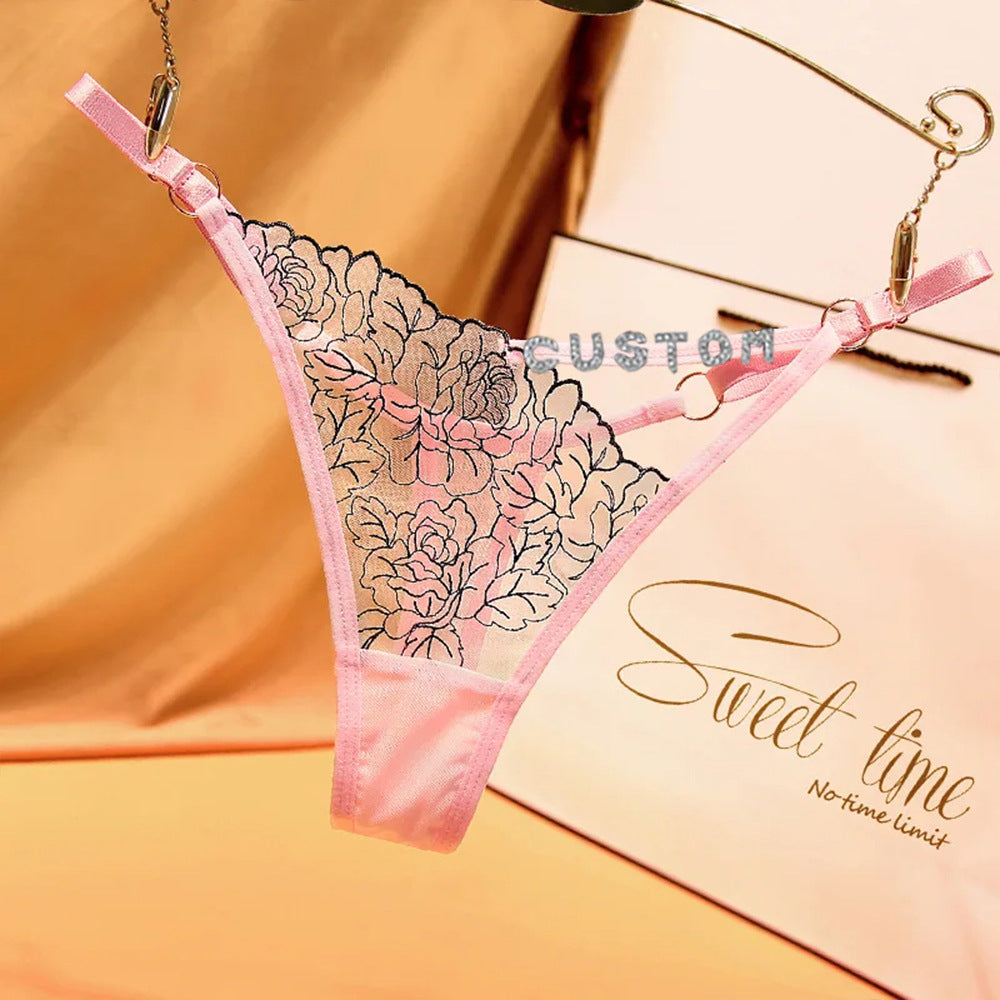 Petal Enchantment Seductive Letter Lace Sexy Thong