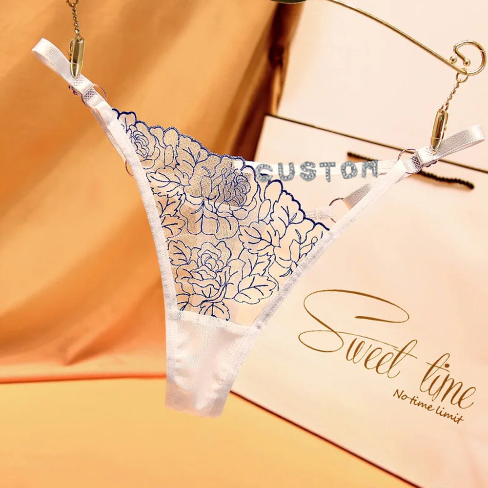 Petal Enchantment Seductive Letter Lace Sexy Thong